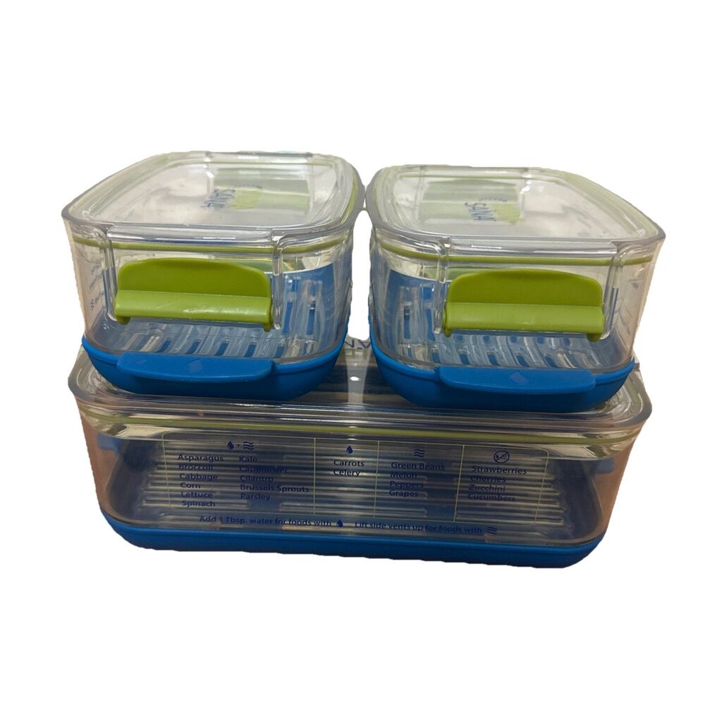 Princess House Vida Sana Small Large Producer Fruit Vegetable Container Set 3